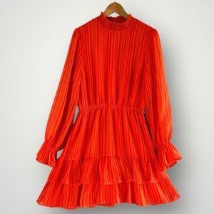 Elegant Orange Ruffled Dress